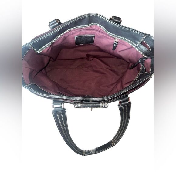 Coach Black Pebble Leather Tote Bag - Picture 11 of 15